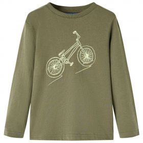 Tricou pentru copii cu mâneci lungi, kaki, 140