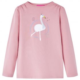 Tricou pentru copii cu mâneci lungi, roz deschis, 116