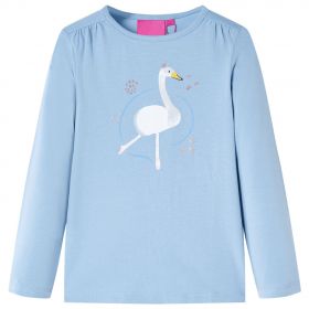 Tricou copii cu mâneci lungi, albastru deschis, 92