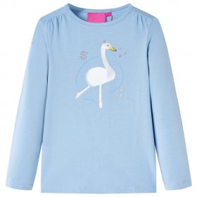 Tricou copii cu mâneci lungi, albastru deschis, 104