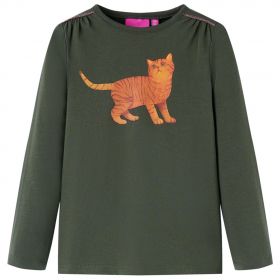 Tricou cu mâneci lungi pentru copii, kaki, 140