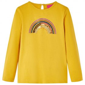 Tricou pentru copii cu mâneci lungi, ocru, 140