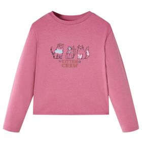 Tricou pentru copii cu mâneci lungi, zmeuriu, 128