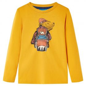 Tricou pentru mâneci lungi pentru copii, ocru, 116