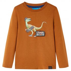 Tricou pentru copii cu mâneci lungi, coniac, 140