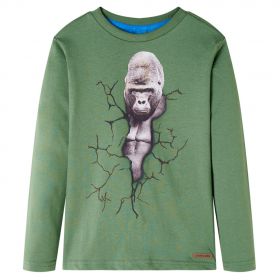 Tricou de copii cu mâneci lungi, kaki deschis, 104