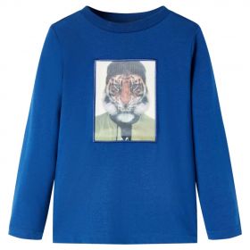 Tricou de copii cu mâneci lungi, albastru închis, 104