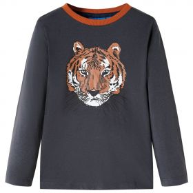 Tricou pentru copii cu mâneci lungi, antracit, 92