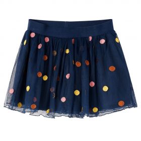 Fustă pentru copii din tul cu buline, bleumarin, 104
