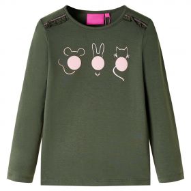 Tricou pentru copii cu mâneci lungi, kaki, 116