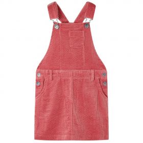 Rochie salopetă pentru copii, velur, roz, 128