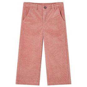 Pantaloni pentru copii din velur, roz antichizat, 116