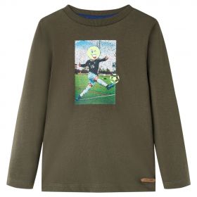 Tricou pentru copii cu mâneci lungi, kaki, 92