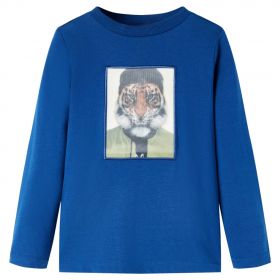 Tricou de copii cu mâneci lungi, albastru închis, 140