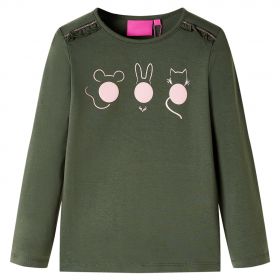 Tricou pentru copii cu mâneci lungi, kaki, 92