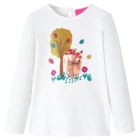 Tricou pentru copii cu mâneci lungi, ecru, 104