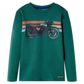 Tricou cu mâneci lungi pentru copii, verde, 128