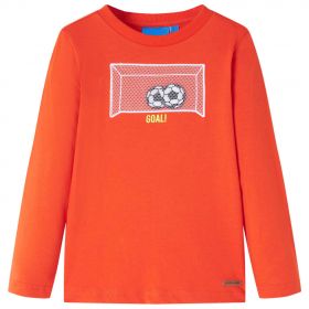 Tricou copii mâneci lungi, portocaliu aprins, 116