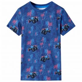 Tricou de copii, albastru închis melanj 116