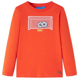 Tricou copii mâneci lungi, portocaliu aprins, 128
