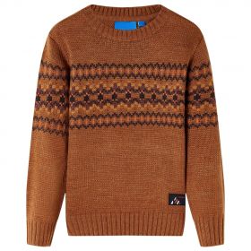 Pulover pentru copii tricotat, coniac, 116