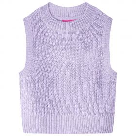 Vestă pulover pentru copii tricotată, liliac deschis, 140