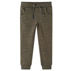 Pantaloni de trening pentru copii, kaki închis melanj, 104
