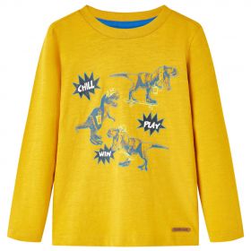 Tricou pentru copii cu mâneci lungi, ocru, 128