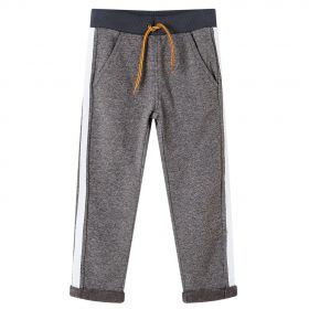 Pantaloni de trening pentru copii, gri închis melanj, 104