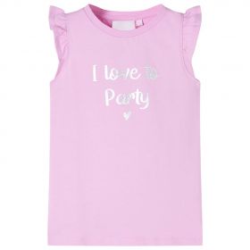 Tricou pentru copii cu mâneci cu volane lila 104