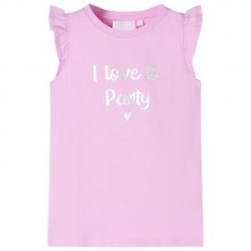 Tricou pentru copii cu mâneci cu volane lila 128