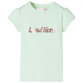 Tricou de copii, mâneci tip șapcă, verde pal, 116