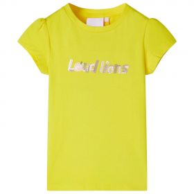 Tricou de copii mâneci tip șapcă galben aprins 128