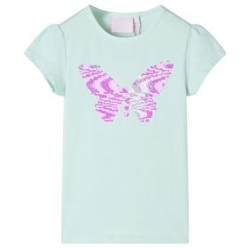 Tricou de copii mâneci tip șapcă, verde mentă, 104