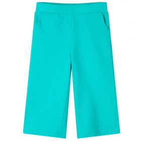 Pantaloni pentru copii cu picioare largi, verde mentă, 104