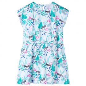 Rochie pentru copii, ecru și verde mentă închis, 128