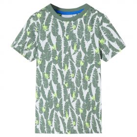 Tricou pentru copii, ecru și iederă închisă, 92