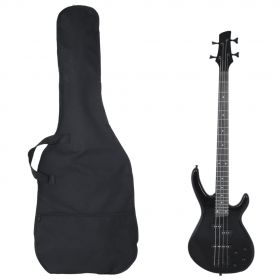 vidaXL Chitara bass electrică începători, cu husă, negru, 4/4 46"