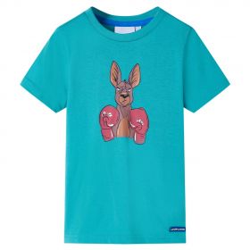 Tricou pentru copii cu mâneci scurte, verde mentă închis, 104