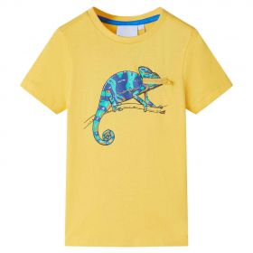 Tricou pentru copii cu mâneci scurte, ocru deschis, 116