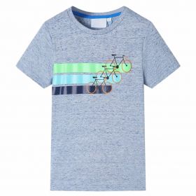 Tricou pentru copii cu mâneci scurte, albastru melanj, 140