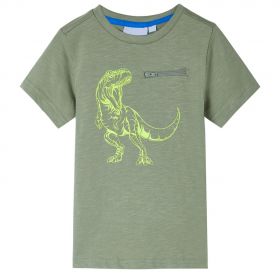 Tricou pentru copii cu mâneci scurte kaki deschis 116