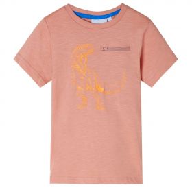 Tricou copii cu mâneci scurte portocaliu deschis 92
