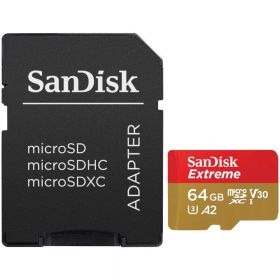 Card de memorie SanDisk Extreme microSDXC, 64GB + SD Adaptor pana la 170MB/s & 80MB/s