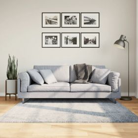 vidaXL Covor pufos "PAMPLONA" fire înalte albastru modern 160x160 cm