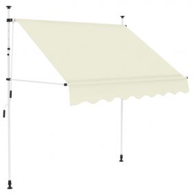 vidaXL Copertină retractabilă manual, crem, 150 cm