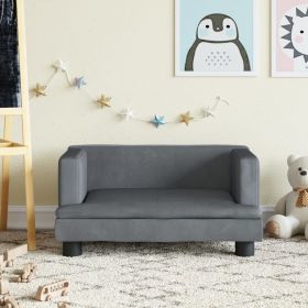 vidaXL Canapea pentru copii, gri închis, 60x40x30 cm, catifea