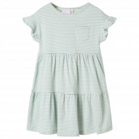 Rochie pentru copii, mâneci cu volane, verde mentă, 92