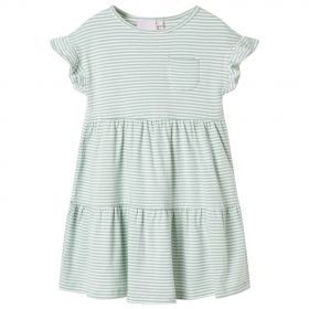 Rochie pentru copii, mâneci cu volane, verde mentă, 116