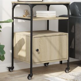 vidaXL Suport imprimantă 3 niveluri stejar sonoma 50x40x76 cm lemn